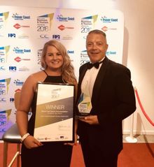 Kingfisher Bay Resort General Manager David Hay, and Amy Theuerkauf