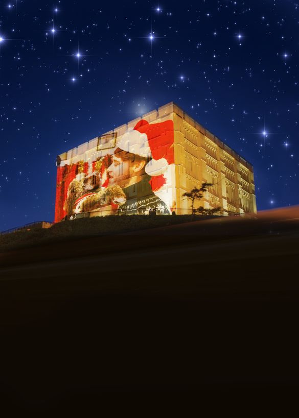 Festive Faces projections competition on Norwich Castle