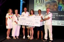 AccorHotels Race to Survive Fiji Event Dinner.  AccorHotels International Sales Manager Jane Reese, AccorHotels Senior Vice president Operations Gillian Millar, Cure Kids board member Murray Davison, partnership manager Jennifer Miller, board member Tony 