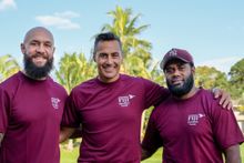 DJ Forbes with Cure Kids NZ Business Development Manager Brendon Pongia and Junior Tomasi Cama took part in AccorHotels Race to Survive Fiji, in support of Cure Kids Fiji. 