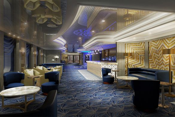  In schickem Art déco-Stil präsentiert sich The Princess Live! and Café auf der neuen Enchanted Princess 