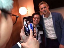 Attendees of EVA Air’s Evening Reception got the opportunity to meet West Ham united players and legends, including Jack Collison (right).