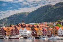 Waterside View of Bergen in the Sunshine