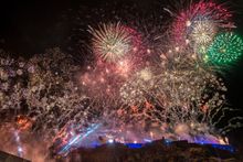 New Year’s Eve fireworks in Edinburgh, Scotland 