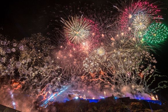New Year’s Eve fireworks in Edinburgh, Scotland 