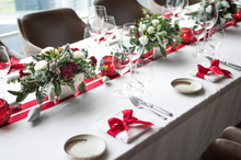 (L-R) Christmas table decorations at Artemis