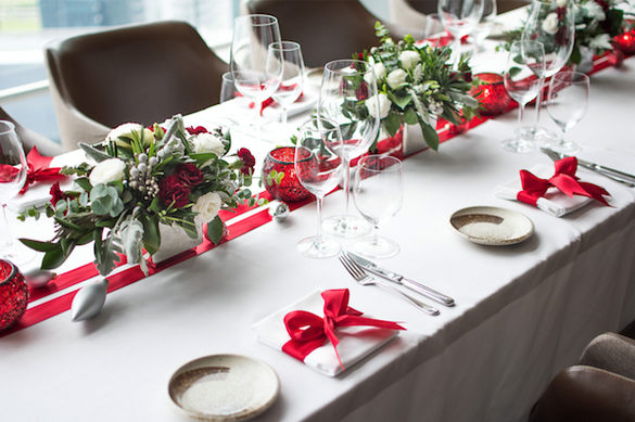 (L-R) Christmas table decorations at Artemis