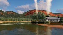 Mount Mulligan Lodge lies in the shadows of the 18-kilometre sandstone ridge that is Mt Mulligan
