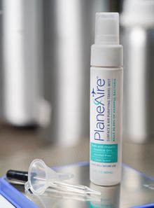 Germ-free travel is just a spray away. 100% organic and natural, PlaneAire™ eliminates 99.99% of illness-causing bacteria commonly found on planes, taking germ-free flying to new heights. 