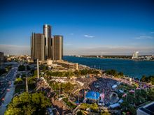 Hart Plaza is the host to many festivals throughout the summer including Movement and the Detroit Jazz Festival.