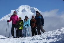 family skiing at Mt. Hood Skibowl in Oregon