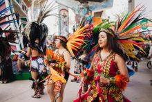 Aztec dancers at Chicano Park Day
