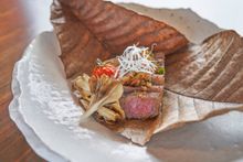 NOBU InterContinental Hong Kong - Mutsuki Great Cold Omakase - HOBA LEAF BAKED A5 JAPANESE WAGYU   X.O. SALSA - h