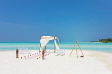 Destination wedding on a sandbank