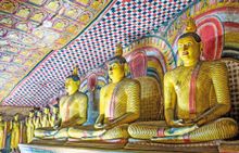 Statues of Buddha in Dambulla, Sri Lanka