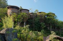 Iconic pods and lobby lounge at Keemala