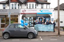 Phil Jones, of Cartwright Travel and Passion for Cruises, with colleagues and Fred. Olsen staff, and his new Fiat 500. Picture: Fred. Olsen Cruise Lines