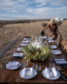 Ranchlands Camp, Colorado, located on Chico Basin Working Ranch, dining in the middle of the prairie