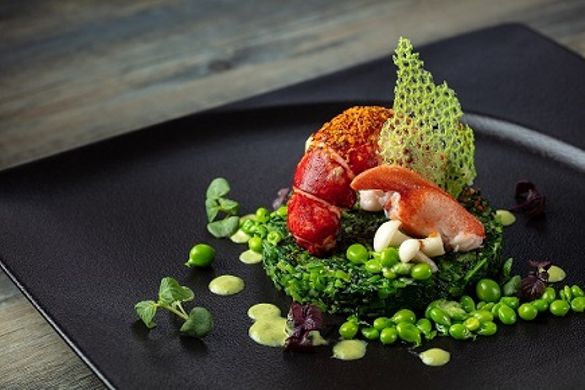 The Venetian Macao – The Golden Peacock French Britney blue lobster, coconut cream, smoked green vegetable, cilantro The Venetian Macao – The Golden Peacock French Britney blue lobster, coconut cream, smoked green vegetable, cilantro