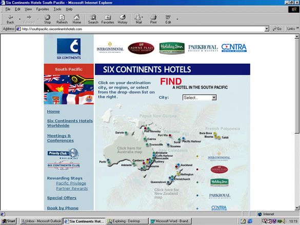 Plan your accommodation online at www.southpacific.sixcontinentshotels.com
