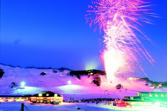 Fireworks display at Perisher Blue