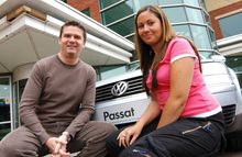 Drew Thomson, Managing Director of The AirMiles Travel Company and Stacey Williams, Beach Consultant, at the VW partnership laun