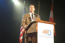 Doug Anderson, 2004 Marketplace Chairman, and president, Anderson Coach and Travel, Greenville, Penn., addresses the Marketplace
