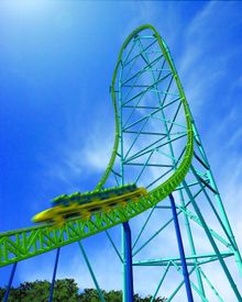 18-passenger train rockets skyward 456 feet.