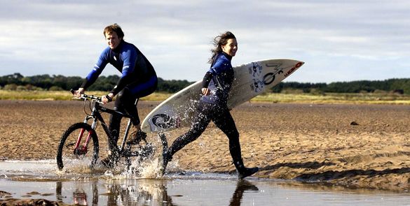 On the Edge: Skier Finlay Mickel and snowboarder Lesley McKenna at the launch of VisitScotland's extreme sports website (www.vis