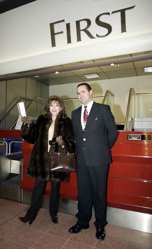 Joan Collins at the launch of flymycase.com