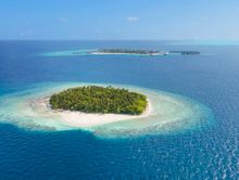 An island in the Maldives. Images courtesy of The Westin Maldives Miriandhoo Resort