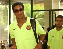 Ronaldinho arrives at The Westin Resort Macau