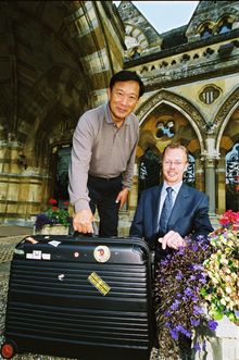 He Guang Wei Honorary Chairman of the China Tourism Association with Mike Rothwell General Manager of Ettington Park