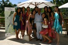 Sheraton Sanya Resort General Manager, Mr Claudio Nardini with 2005 Miss World Contestants from Asia
