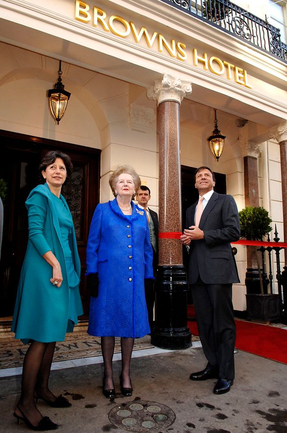 Baroness Thatcher flanked by Mrs Polizzi and Sir Rocco
