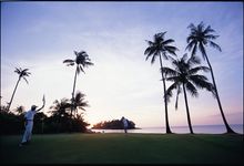 Teeing off at Laguna Bintan Golf Club