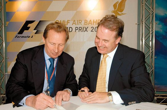 Gulf Air PCE James Hogan and Allsport President Patrick McNally