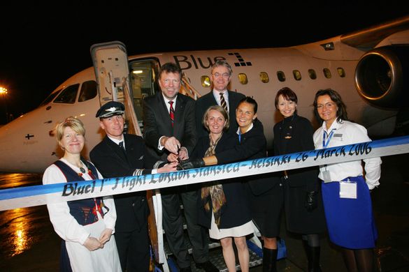 Inaugural group by plane.