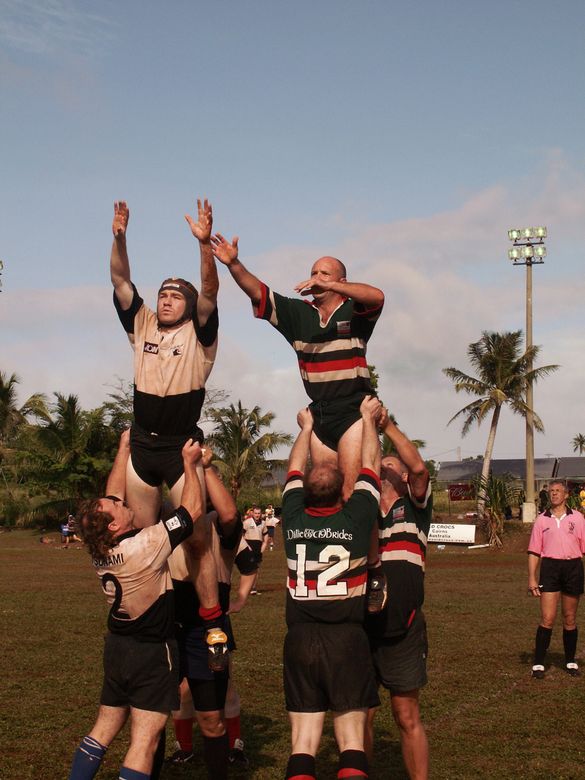 Rugby match at Wettengel Rugby Field, Dededo, Guam USA