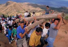 Annual Easter Procession up Mt. Lamlam in Guam, USA