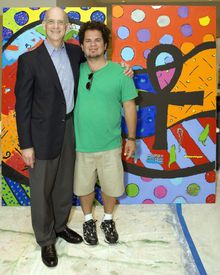 Artist Romero Britto and Executive Director of the Museum of Art - Fort Lauderdale, Irvin Lippman