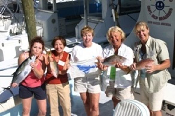 Showing their catch