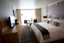 A guest room at The Colonnade Hotel.