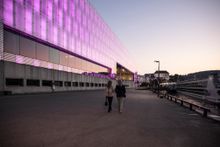 Lentos Linz at night