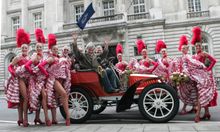 Moulin Rouge Dancers Will Perform In Regent Street To Celebrate The 2008 London To Brighton Veteran Car Run On 1 November 2008