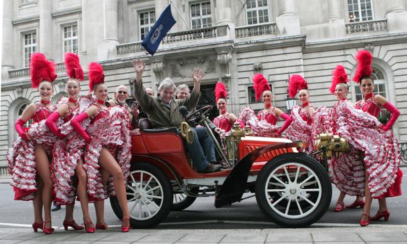 Moulin Rouge Dancers Will Perform In Regent Street To Celebrate The 2008 London To Brighton Veteran Car Run On 1 November 2008
