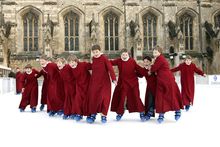 Winchester Choir takes a break - Copyright Jim Pascoe