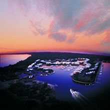 Sunset over Couran Cove Island Resort