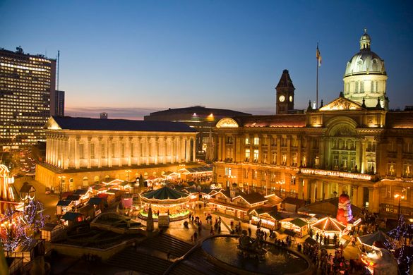 Frankfurt Market From Above After Dark