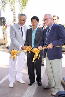 Mr Gulu Lalvani, Chairman Royal Phuket Marina, Mr. Preecha Ruangjan, Governor of Phuket and Mr. Andy Dowden, General Manager Inf